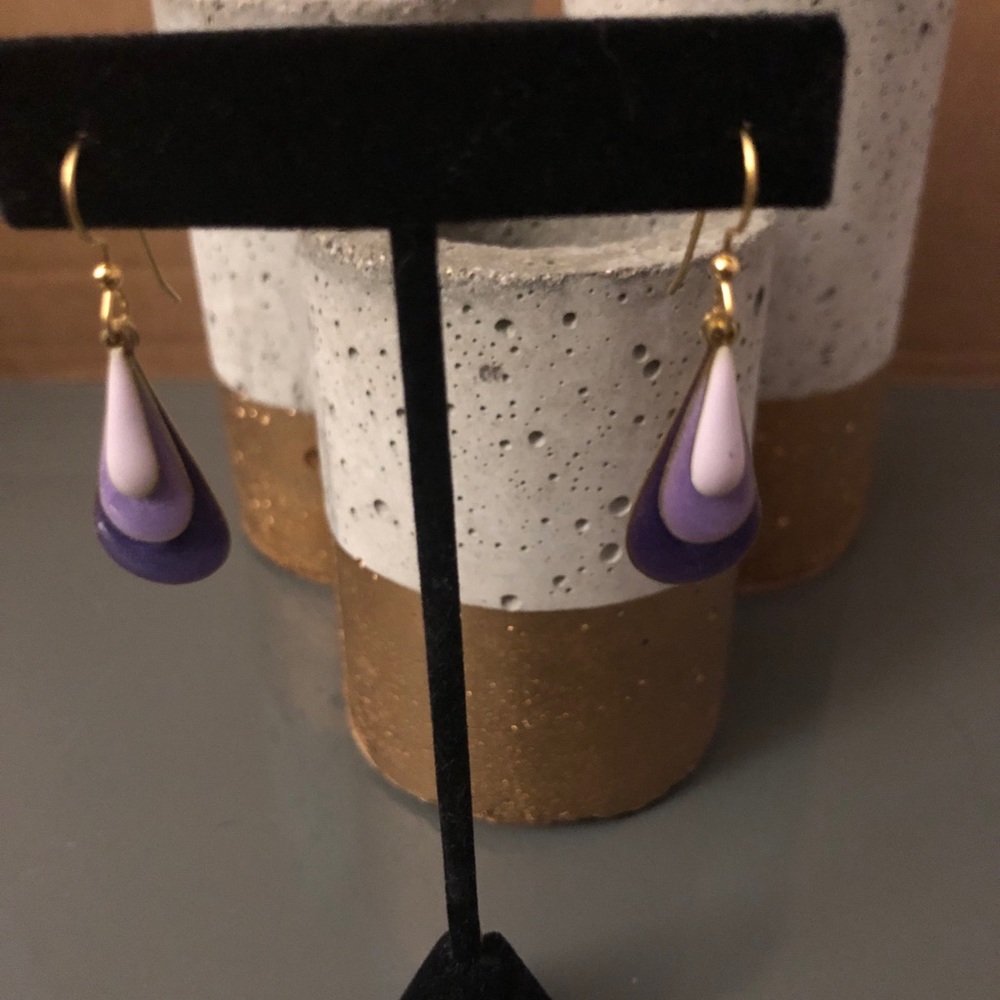 Purple, lavender and violet dangle earrings